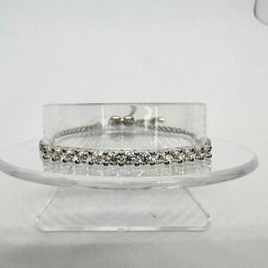 Moissanite Diamond Tennis Bracelet GRA Certified Round Cut Adjustable Chain 925